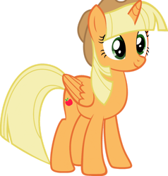 Size: 1280x1344 | Tagged: safe, artist:foxyfell1337, imported from derpibooru, applejack, twilight sparkle, alicorn, pony, alicornified, alternate hairstyle, applecorn, cute, female, g4, jackabetes, mare, palette swap, princess applejack, race swap, recolor, simple background, solo, transparent background, twiabetes, twilight sparkle (alicorn)