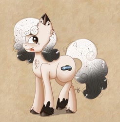 Size: 1440x1465 | Tagged: safe, artist:galaxy swirl, imported from derpibooru, earth pony, pony, cookie, female, food, oreo, solo