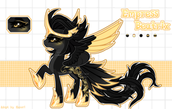 Size: 2500x1590 | Tagged: safe, artist:henori_artist, imported from derpibooru, oc, oc only, alicorn, pony, alicorn oc, base used, eyelashes, female, hoof shoes, horn, mare, raised hoof, reference sheet, solo, tattoo, wings