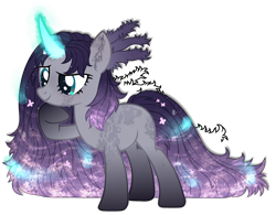 Size: 2770x2165 | Tagged: safe, artist:strangle12, imported from derpibooru, oc, oc only, pony, unicorn, base used, ethereal mane, eyelashes, female, glowing, glowing horn, horn, mare, raised hoof, simple background, smiling, solo, starry mane, thinking, transparent background, unicorn oc