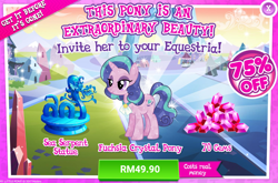 Size: 1032x682 | Tagged: safe, imported from derpibooru, crystal glamour, crystal pony, advertisement, costs real money, female, gameloft, gem, mare, official, sale