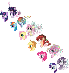 Size: 6183x6544 | Tagged: safe, artist:mrufka69, imported from derpibooru, applejack, fluttershy, pinkie pie, rainbow dash, rarity, twilight sparkle, alicorn, earth pony, pegasus, pony, unicorn, absurd resolution, female, mane six, mare, simple background, transparent background, twilight sparkle (alicorn)