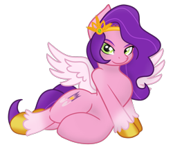 Size: 2356x2000 | Tagged: safe, artist:grapefruit-face, artist:joey darkmeat, edit, imported from derpibooru, pipp petals, pegasus, pony, draw me like one of your french girls, female, g5, high res, looking at you, lying down, mare, simple background, sitting, smiling, smiling at you, solo, spread wings, transparent background, wings