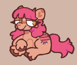 Size: 2256x1912 | Tagged: safe, artist:toaestt, imported from derpibooru, patch (g1), earth pony, pony, my little pony tales, bangs, eyelashes, female, g1, lidded eyes, orange eyes, pink hair, smiling, solo