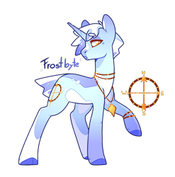 Size: 1223x1240 | Tagged: safe, artist:jaysey, imported from derpibooru, oc, oc only, oc:frostbyte, pony, unicorn, bracelet, cloven hooves, colored hooves, jewelry, necklace, offspring, parent:flash sentry, parent:twilight sparkle, parents:flashlight, simple background, solo, transparent background