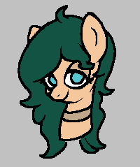 Size: 200x239 | Tagged: safe, artist:jerkface, oc, oc only, oc:serena sky, earth pony, pony, aggie.io, collar, female, lowres, mare, simple background, smiling