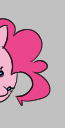 Size: 65x128 | Tagged: safe, artist:algoatall, pinkie pie, earth pony, pony, aggie.io, female, hiding, lowres, mare, simple background
