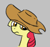 Size: 95x89 | Tagged: safe, artist:algoatall, apple bloom, earth pony, pony, aggie.io, female, filly, frown, hat, lowres, mare, simple background