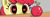 Size: 277x95 | Tagged: safe, artist:crade, apple bloom, earth pony, pony, aggie.io, apple, eyes on the prize, female, filly, flower, food, gray background, looking at something, lowres, simple background, wingding eyes