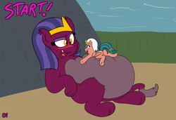 Size: 3370x2300 | Tagged: safe, artist:rupertbluefox, imported from derpibooru, somnambula, sphinx (character), pegasus, pony, sphinx, series:miles&nilesofcat&fat, belly, belly bed, big belly, blushing, butt, cute, desert, egyptian, egyptian headdress, egyptian pony, eyeshadow, fat, fat fetish, female, fetish, impossibly large belly, incentive drive, lidded eyes, lying down, makeup, mare, missing accessory, plot, prone, pyramid, somnambetes, sphinxdorable, this will end in weight gain, weight gain sequence