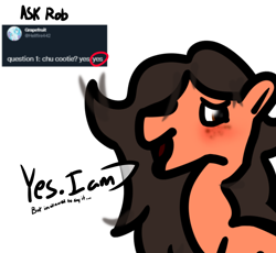 Size: 1882x1732 | Tagged: safe, artist:epsipeppower, imported from derpibooru, oc, oc:robertapuddin, pony, ask, ask rob, blushing, cute
