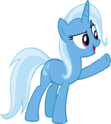 Size: 642x720 | Tagged: safe, artist:homersimpson1983, edit, edited screencap, imported from derpibooru, screencap, trixie, pony, unicorn, background removed, female, mare, not a vector, raised hoof, simple background, smiling, solo, transparent background