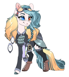 Size: 1590x1763 | Tagged: safe, artist:silkensaddle, imported from derpibooru, oc, oc only, earth pony, pony, amputee, clothes, earth pony oc, eyelashes, female, heterochromia, mare, prosthetic leg, prosthetic limb, prosthetics, simple background, smiling, solo, transparent background