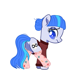 Size: 1139x1065 | Tagged: safe, artist:c1trine, artist:nekusia, imported from derpibooru, oc, oc only, oc:saph quills, earth pony, pony, base used, butt, clothes, commission, eyeshadow, female, makeup, mare, plot, raised leg, simple background, socks, solo, sweater, white background, ych result