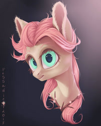 Size: 1203x1500 | Tagged: safe, artist:pessadie, imported from derpibooru, fluttershy, pegasus, pony, bust, ear fluff, eyelashes, female, gradient background, mare, solo