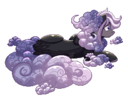 Size: 532x399 | Tagged: safe, artist:bloomydia, imported from derpibooru, oc, oc only, pony, animated, cloud, simple background, solo, transparent background