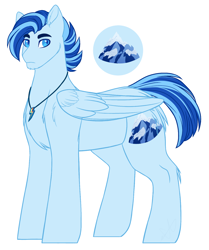 Size: 1292x1543 | Tagged: safe, artist:purplegrim40, imported from derpibooru, oc, oc only, oc:everest, pegasus, jewelry, male, necklace, offspring, parent:rainbow dash, parent:soarin', parents:soarindash, simple background, solo, stallion, white background