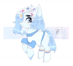 Size: 1600x1448 | Tagged: safe, artist:dillice, imported from derpibooru, oc, oc only, earth pony, pony, clothes, earth pony oc, eyelashes, simple background, smiling, solo, white background, zoom layer