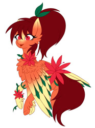 Size: 653x876 | Tagged: safe, artist:bloomydia, imported from derpibooru, pegasus, pony, flower, simple background, solo, white background