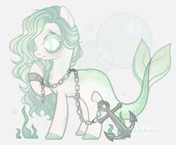 Size: 2481x2043 | Tagged: safe, artist:whohwo, imported from derpibooru, oc, oc only, original species, pony, shark, shark pony, anchor, base used, chains, colored hooves, eyelashes, raised hoof, solo