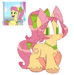 Size: 1965x2000 | Tagged: safe, artist:sidruni, imported from derpibooru, earth pony, pony, spoiler:g5, spoiler:my little pony: tell your tale, spoiler:tyts01e05, bow, g5, mane melody, my little pony: tell your tale, posey bloom, simple background, solo, tail, tail bow, white background