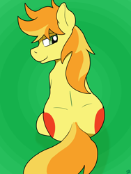 Size: 3120x4160 | Tagged: safe, artist:sefastpone, imported from derpibooru, braeburn, earth pony, pony, abstract background, both cutie marks, cute, digital art, looking back, male, stallion