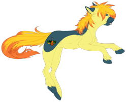 Size: 1126x916 | Tagged: safe, artist:requiem♥, imported from derpibooru, oc, oc only, oc:yaktan, pony, blue eyes, blue fur, blue hooves, orange mane, simple background, solo, transparent background, yellow fur, yellow mane