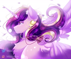 Size: 3000x2500 | Tagged: safe, artist:mikkybun, imported from derpibooru, princess cadance, pony, beautiful, chest fluff, profile, solo