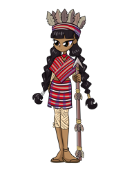 Size: 3111x4000 | Tagged: safe, artist:windywendy29, derpibooru exclusive, imported from derpibooru, oc, oc only, oc:ligaya, human, equestria girls, anklet, bandage, clothes, equestria girls-ified, feather, female, filipino, hat, jewelry, midriff, philippines, poncho, sandals, simple background, skirt, solo, spear, transparent background, tribal, weapon
