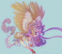 Size: 2064x1815 | Tagged: safe, artist:pegasus004, imported from derpibooru, oc, oc only, oc:alabaster, pegasus, pony, bracelet, bridle, carousel, coat markings, colored hooves, colored pupils, colored wings, dappled, ear fluff, flower, horseshoes, jewelry, leonine tail, long hair, male, solo, tack, tail, tail feathers, wings