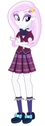 Size: 1382x3845 | Tagged: safe, artist:gmaplay, imported from derpibooru, fleur-de-lis, human, equestria girls, clothes, crystal prep academy uniform, female, plaid skirt, pleated skirt, school uniform, simple background, skirt, solo, transparent background