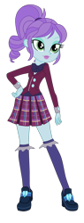 Size: 1427x3756 | Tagged: safe, artist:gmaplay, imported from derpibooru, crystal lullaby, human, equestria girls, clothes, crystal prep academy uniform, school uniform, simple background, socks, solo, thigh highs, transparent background