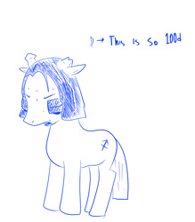Size: 1050x1200 | Tagged: safe, artist:nyar, imported from derpibooru, pony, artifact, broken horn, equius zahhak, homestuck, horn, horns, male, monochrome, ms paint adventures, ponified, simple background, solo, stallion, white background