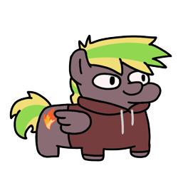 Size: 720x720 | Tagged: safe, artist:fluttershank, imported from derpibooru, oc, oc only, pegasus, pony, pony town, clothes, hoodie, simple background, solo, squatpony, transparent background