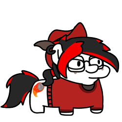 Size: 720x720 | Tagged: safe, artist:fluttershank, imported from derpibooru, oc, oc only, oc:tiorafa, earth pony, pony, pony town, clothes, ear piercing, earring, glasses, hat, jewelry, piercing, simple background, solo, squatpony, sweater, transparent background