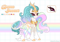 Size: 6200x4350 | Tagged: safe, artist:henori_artist, imported from derpibooru, princess celestia, rain shine, kirin, base used, eyelashes, female, fusion, hoof polish, makeup, mare, peytral, solo