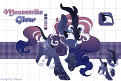 Size: 5400x3600 | Tagged: safe, artist:henori_artist, imported from derpibooru, autumn blaze, princess luna, bald, base used, duo, ethereal mane, eyelashes, female, fusion, hoof polish, makeup, mare, reference sheet, starry mane