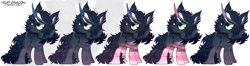 Size: 4758x1261 | Tagged: safe, artist:strangle12, imported from derpibooru, oc, oc only, pony, unicorn, base used, ear fluff, heterochromia, horn, looking back, male, stallion, unicorn oc