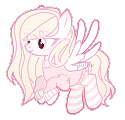 Size: 1057x1021 | Tagged: safe, artist:toffeelavender, imported from derpibooru, oc, oc only, pegasus, pony, base used, clothes, eye clipping through hair, eyelashes, female, mare, pegasus oc, simple background, socks, solo, striped socks, transparent background, wings