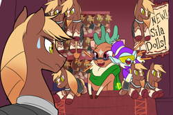 Size: 1800x1200 | Tagged: safe, artist:redahfuhrerking, imported from derpibooru, cap (tfh), cashmere (tfh), oc, oc:sila, deer, horse, reindeer, winter sprite, them's fightin' herds, cashbetes, community related, doll, plushie, tfh oc, toy