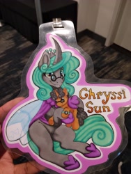 Size: 3120x4160 | Tagged: safe, imported from derpibooru, queen chrysalis, changeling, changeling queen, pony, unicorn, female, mirror universe, photo, reversalis