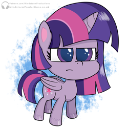 Size: 4500x4500 | Tagged: safe, artist:mindstormproductions, imported from derpibooru, twilight sparkle, alicorn, pony, my little pony: pony life, abstract background, absurd resolution, female, folded wings, frown, full body, g4.5, grumpy, hooves, horn, mare, narrowed eyes, solo, standing, twilight sparkle (alicorn), unamused, wings