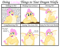 Size: 2167x1703 | Tagged: safe, artist:aleximusprime, imported from derpibooru, oc, oc:buttercream, oc:buttercream the dragon, dragon, bashful, belly, big belly, blushing, chubby, cute, doing loving things, dragoness, fat, female, hands on cheeks, heart shaped, looking at you, meme, petting, shocked, sitting, staring at you, staring into your soul, talking