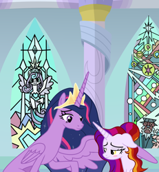 Size: 1900x2055 | Tagged: safe, artist:littlejurnalina, imported from derpibooru, twilight sparkle, oc, oc:sweet little lemon, alicorn, pony, the last problem, base used, female, height difference, mare, older, older twilight, princess twilight 2.0, slim, twilight sparkle (alicorn)