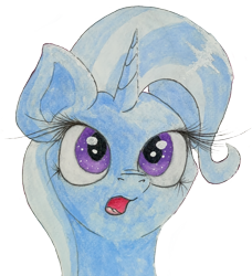 Size: 1244x1363 | Tagged: source needed, safe, artist:engi, edit, editor:edits of hate, editor:unofficial edits thread, imported from twibooru, trixie, pony, unicorn, cute, female, image, looking at you, mare, open mouth, png, simple background, solo, traditional art, transparent background, watercolor painting