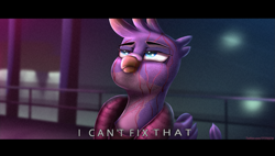 Size: 1773x1007 | Tagged: safe, artist:to_fat_to_fly, imported from derpibooru, gallus, griffon, pony, art pack:fun size 3, blade runner, blade runner 2049, bored, clothes, gallus has a tiny dick, implied small penis, male