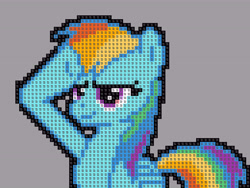 Size: 8320x6272 | Tagged: safe, imported from derpibooru, rainbow dash, pegasus, female, mare, pixel art, r/place, rainbow dash salutes, reddit, salute