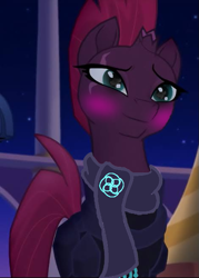 Size: 469x654 | Tagged: safe, artist:decokenite, edit, edited screencap, imported from derpibooru, screencap, chancellor neighsay, fizzlepop berrytwist, tempest shadow, pony, unicorn, my little pony: the movie, armor, blushing, broken horn, brooch, clothes, female, horn, jewelry, male, mare, reflection, scarf, shipping, shipping fuel, stallion, straight, tempest neighsay, wingding eyes