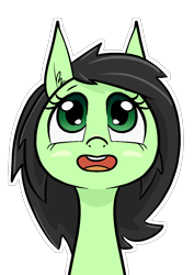 Size: 1000x1414 | Tagged: safe, artist:happy harvey, imported from derpibooru, oc, oc only, oc:filly anon, earth pony, pony, cute, ear fluff, female, filly, foal, looking up, open mouth, phone drawing, simple background, smiling, solo, transparent background