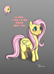 Size: 589x805 | Tagged: safe, artist:toby_art, imported from derpibooru, part of a set, fluttershy, pegasus, pony, dialogue, female, mare, solo, worried